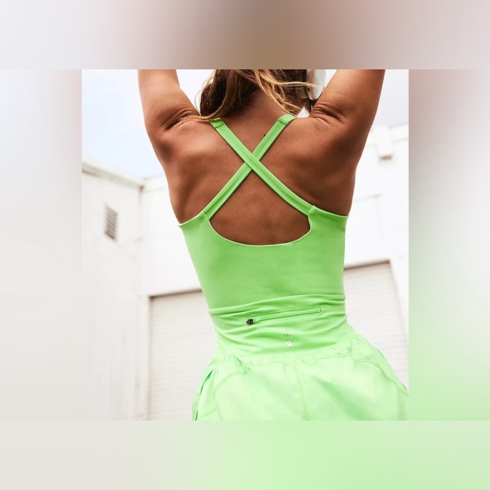 NWOT Free People FP Movement Righteous Runsie - Neon Lime Green - large - Picture 2 of 9